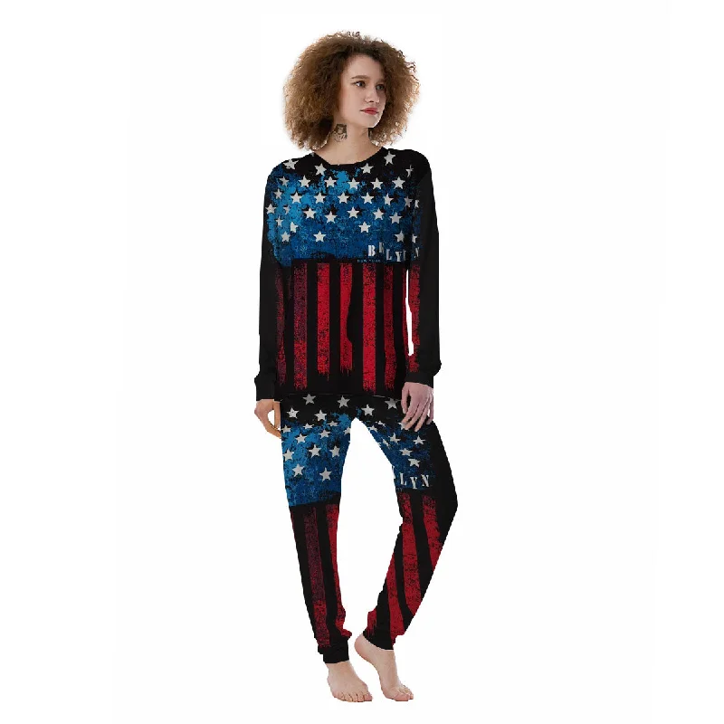 American Flag Vintage Print Women's Pajamas Unisex pajama sets