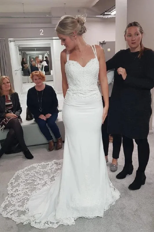 Charming Mermaid Straps V Back Lace Sweetheart Wedding Dresses, Long Wedding Gowns STK15110 Princess Bridal Dress Charming Mermaid Straps V Back Lace Sweetheart Wedding Dresses, Long Wedding Gowns STK15110 Princess Bridal Dress