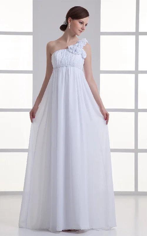 Chiffon Floral Floor-Length Empire One-Shoulder Long Dress-GC_708064 Timeless Wedding Dress Chiffon Floral Floor-Length Empire One-Shoulder Long Dress-GC_708064 Timeless Wedding Dress