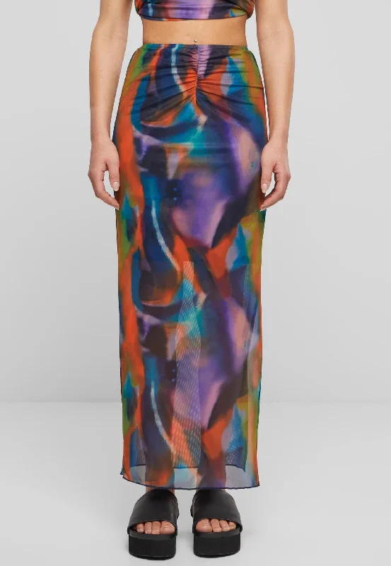 Urban Classics - Ladies AOP Mesh Tube Multicolorreflection - Skirt Affordable unclassified skirts