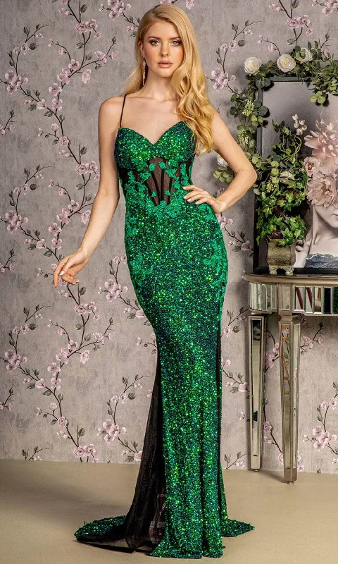 GLS by Gloria GL3217 - Sleeveless Sequin Prom Gown Ruffled party dresses