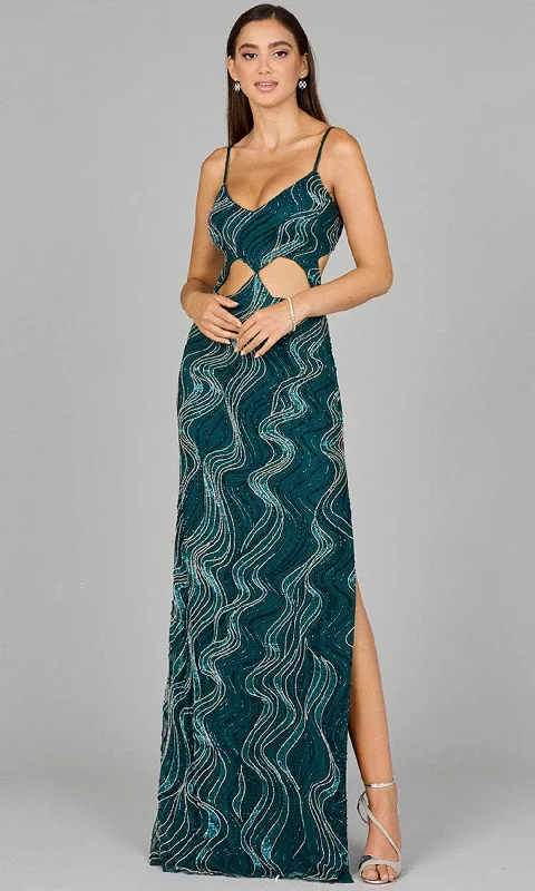 Lara Dresses 9941 - Cut-Out Detailed Sleeveless Prom Gown PrettyLittleThing party dresses