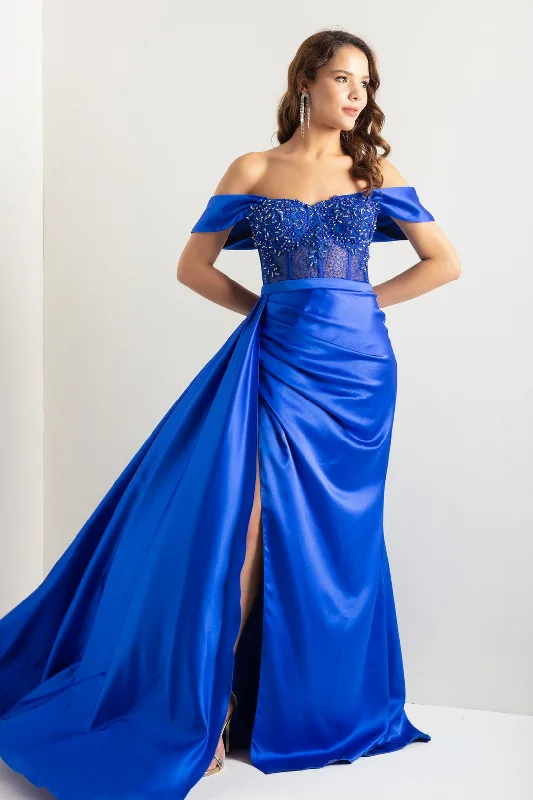 Female Kayık Yaka Balenli Corset Long Evening Dress Boohoo maxi dresses