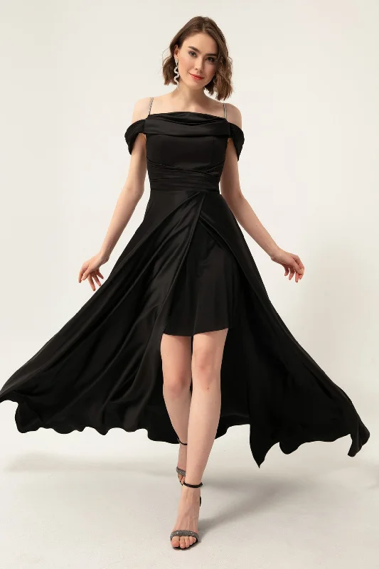 Long Satin Evening Dress With Women Stone Hanger High-end maxi dresses