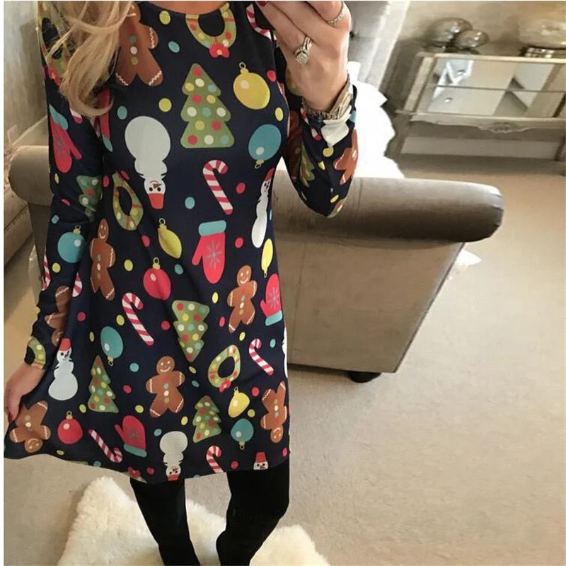 Amy Fashion - Long Sleeve Cute Christmas Dresses Wrap maxi dresses