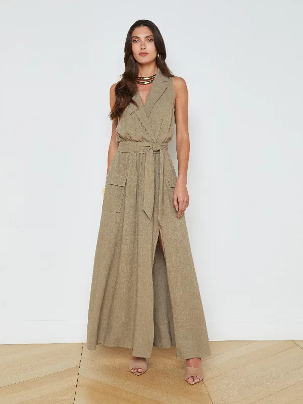 Mayer Linen-Blend Maxi Dress Flattering maxi dresses for all body types