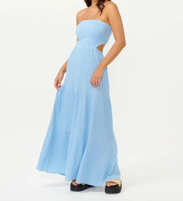 Premium Surf Maxi Dress - Mid Blue Minimalist maxi dresses