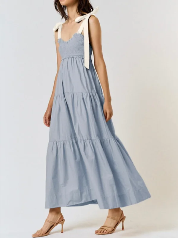 Shoulder Tie Maxi Dress Street style maxi dresses