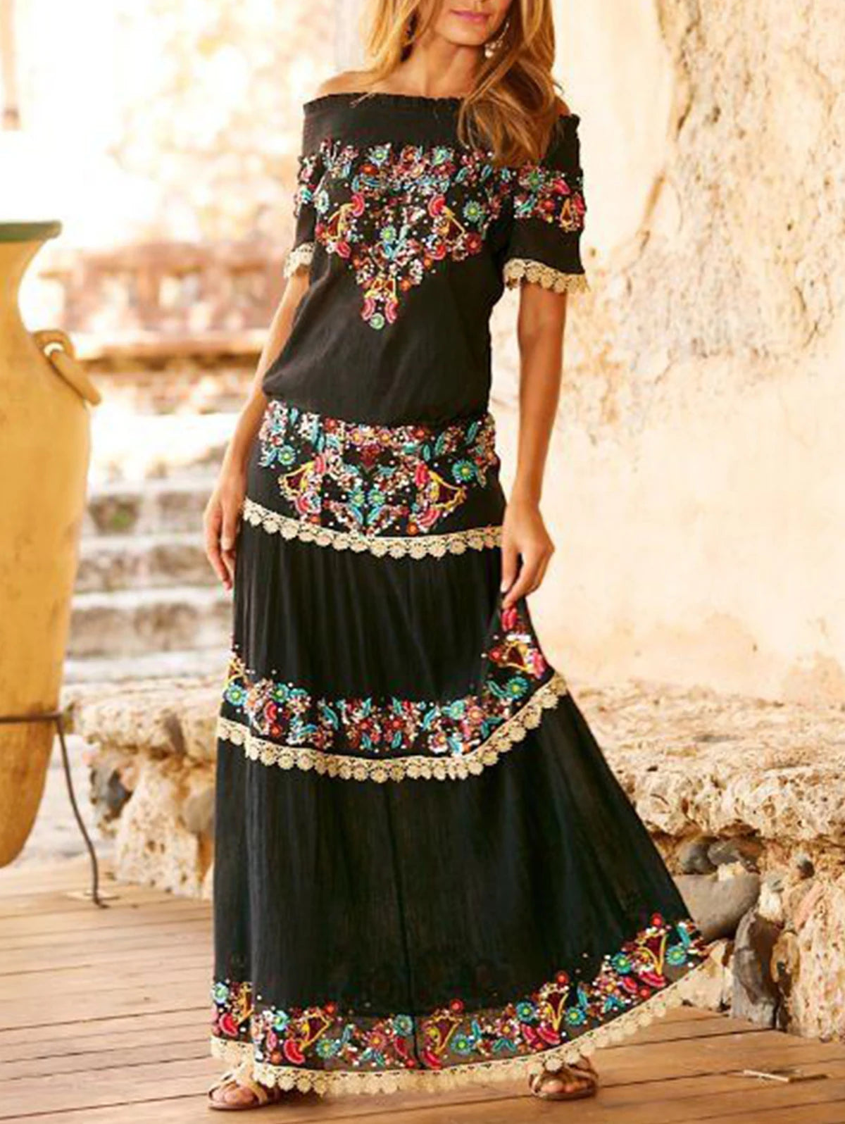 Amy Fashion - Summer New Elegant Wrapped Chest Long Bohemian Boho Dress Denim maxi dresses Amy Fashion - Summer New Elegant Wrapped Chest Long Bohemian Boho Dress Denim maxi dresses