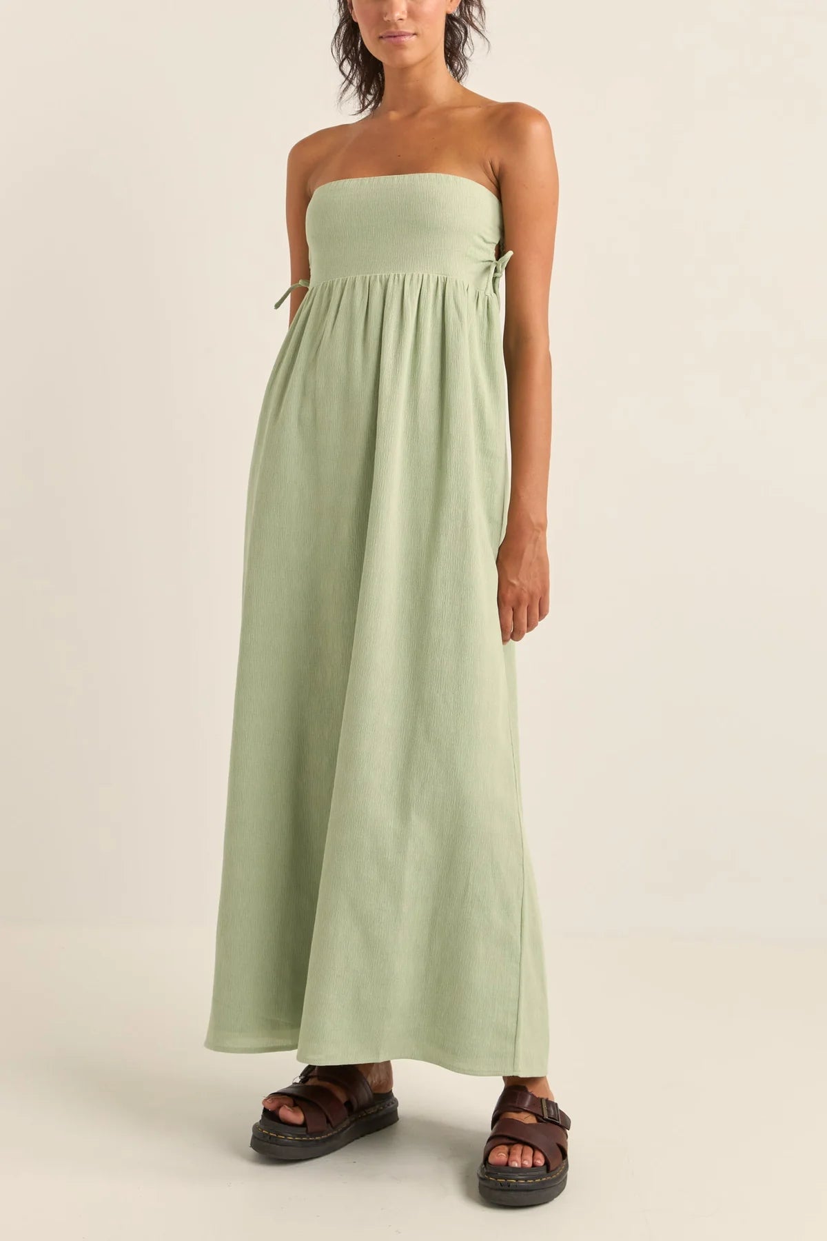 Zali Tie Side Maxi Dress - Sage Boho maxi dresses