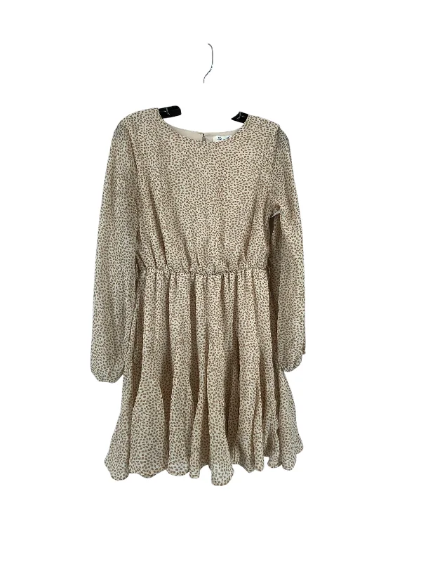 Dress Casual Short By She + Sky In Cream & Tan, Size: S Chic Denim Skirt