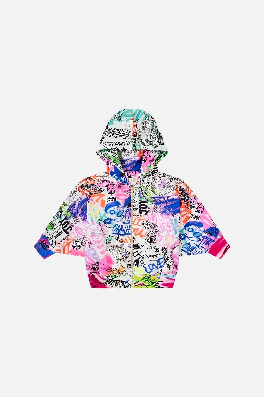 KIDS JERSEY BATWING JACKET 12-14 GRAFFITI THE WORLD Earthy tone unclassified dresses