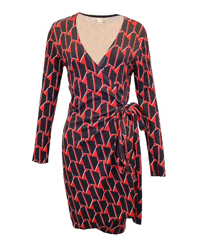 Diane Von Furstenberg Linda Wrap Dress in Red Silk Budget-friendly unclassified dresses