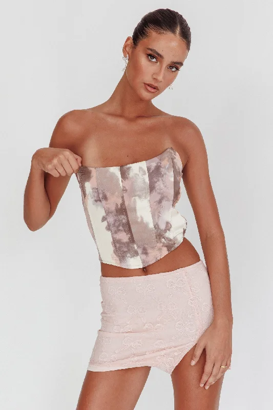 Emmalyn Corset Top Peach Multi Discounted unclassified dresses